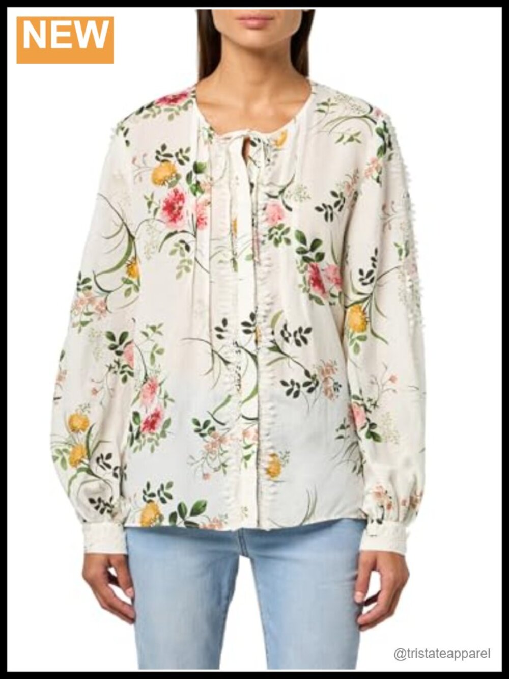 Kobi Halperin Women's Ren Blouse Long Sleeve Floral V-Neck 41% VISCOSE